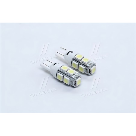 TP-215T10-12V Лампа LED б / ц габарит і панель приладів T10 9SMD W5W 12V WHITE 2шт. блістер TEMPEST фото від Мотор-Агро Харків У