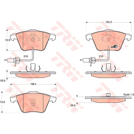 ➤ Колодка гальм. диск. AUDI A6 (4B, C5, 4F2), ALLROAD (4BH) передн. (вир-во TRW) GDB1528
