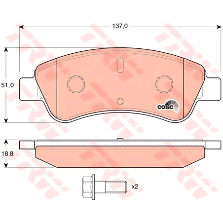 ➤ Колодка гальм. диск. CITROEN C3, C4, DS3 PEUGEOT 206, 207 передн. (вир-во TRW) GDB1463