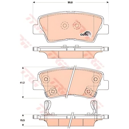 ➤ Колодка гальм. диск. HYUNDAI ACCENT IV, SONATA V задн. (вир-во TRW) GDB3494