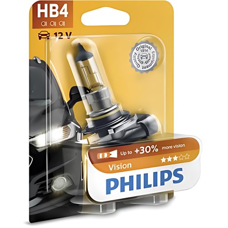 ➤ Лампа розжарювання HB4 12V 55W P22d Vision +30 1шт blister (вир-во Philips) 9006PRB1