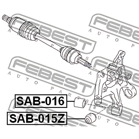 SAB-015Z Сайлентблок важеля SUBARU IMPREZA, FORESTER 00- зад. міст (Вир-во FEBEST) фото від Мотор-Агро Харків Україна