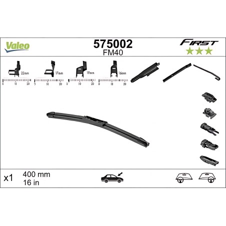 ➤ Щітка склоочис. 400 безкаркасна First Multiconnection (вир-во Valeo) 575002