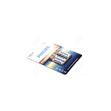 ➤ Батарейка LR03/AAA Premium Alkaline Blister 4шт (вир-во Philips) LR03M4B/10