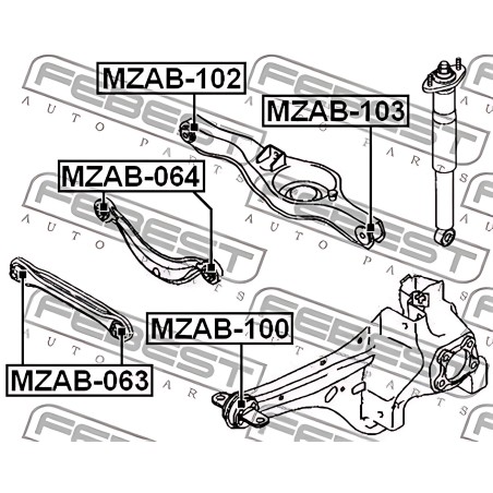 MZAB-100 Сайлентблок важеля MAZDA CX-7 07-13 задн. міст верх (Вир-во FEBEST) фото від Мотор-Агро Харків Україна