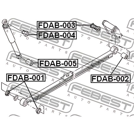 FDAB-003 Сайлентблок сережки ресори FORD TRANSIT 06- (Вир-во FEBEST) фото від Мотор-Агро Харків Україна
