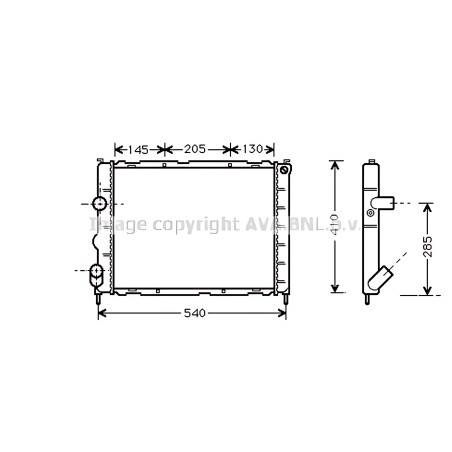 RTA2270 Радіатор охолодження двигуна CLIO2/LOGAN/KANGOO 15D 01 (Ava) фото від Мотор-Агро Харків Україна
