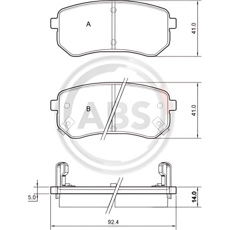 ➤ Колодка гальм. диск. MITSUBISHI L200 передн. (вир-во ABS) 37624