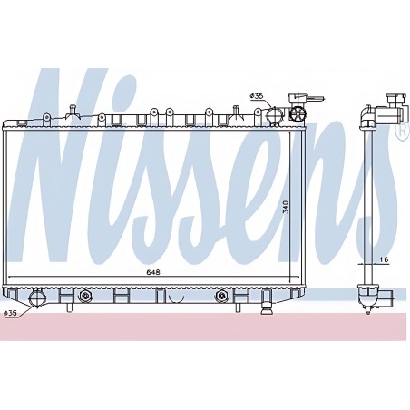 ➤ Радіатор охолодження NISSAN PRIMERA (P10, W10) (90-) (вир-во Nissens) 629731