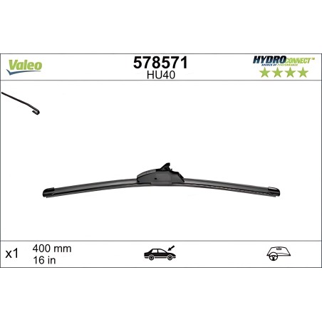➤ Щітка склоочис. 400 мм HU40 HydroConnect Upgrade LHD (вир-во Valeo) 578571