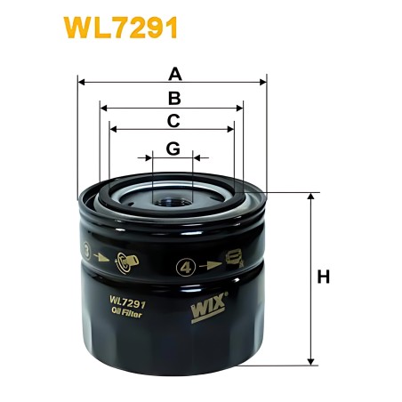➤ Фільтр масляний двигуна DACIA LOGAN WL7291/OP538 (вир-во WIX-FILTERS UA) WL7291
