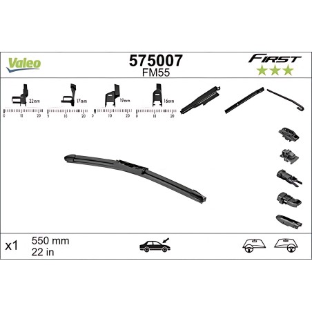 ➤ Щітка склоочис. 550 безкаркасна First Multiconnection (вир-во Valeo) 575007