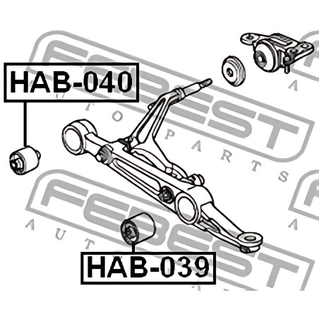 HAB-039 Сайлентблок важеля HONDA CIVIC II-VI 87-01 перед. міст низ (Вир-во FEBEST) фото від Мотор-Агро Харків Україна