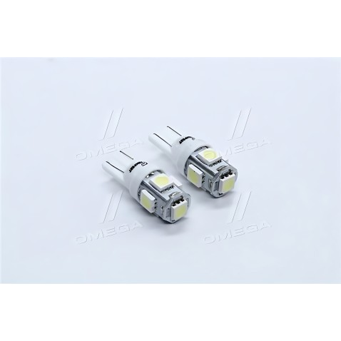 TP-214T10-12V Лампа LED б / ц габарит і панель приладів T10 5SMD W5W 12V WHITE 2шт. блістер TEMPEST фото від Мотор-Агро Харків У
