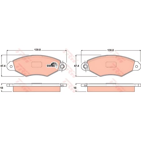 ➤ Колодка гальм. диск. CITROEN XSARA, RENAULT KANGOO (KC0/1_) передн. (вир-во TRW) GDB1321