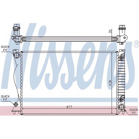 ➤ Радіатор охолодження AUDI A6/S6 (C6) (04-) 2.8-3.2 FSI AT (вир-во Nissens) 60236A
