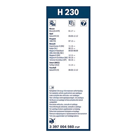 3397004560 Щітка склоочис. 230 мм скла заднього H 230 (вир-во Bosch) фото від Мотор-Агро Харків Україна