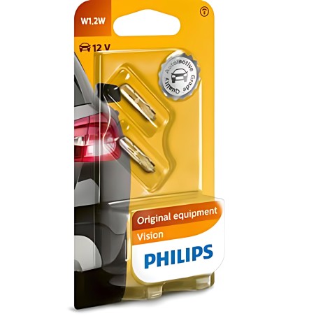 12516B2 Лампа розжарювання W1,2W 12V 1.2W W2X4,6d 2шт blister (вир-во Philips) фото від Мотор-Агро Харків Україна