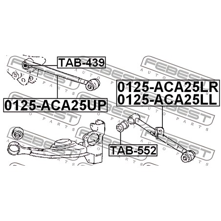 0125-ACA25UP Тяга поперечна Toyota RAV 4 II 00-05 зад. міст верх (Вир-во FEBEST) фото від Мотор-Агро Харків Україна