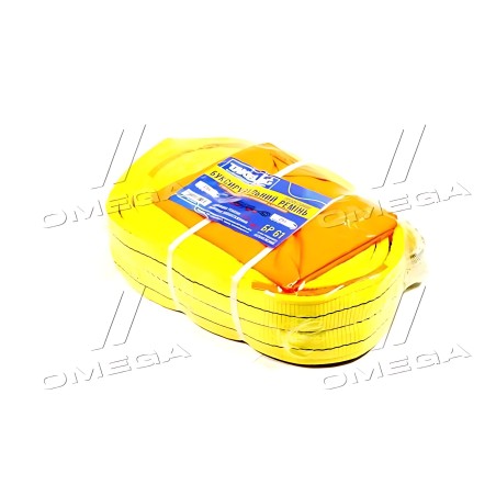 БР 61 Трос буксирувальний 25т. стрічка 90мм. 5м. петля-петля, 4 шари, жовтий фото від Мотор-Агро Харків Україна