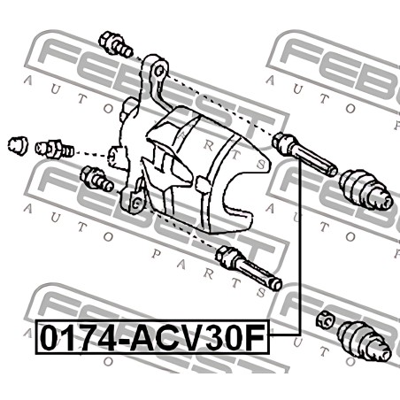 0174-ACV30F Втулка направляюча супорта передн. TOYOTA CAMRY ACV3/MCV3 2001-2006 (вир-во FEBEST) фото від Мотор-Агро Харків Украї