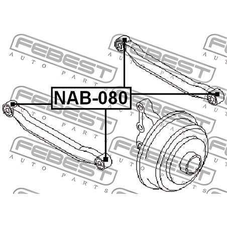 NAB-080 Сайлентблок важеля INFINITI G20, NISSAN PRIMERA 90-97 задн. міст (Вир-во FEBEST) фото від Мотор-Агро Харків Україна