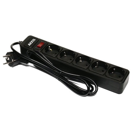 ax-1254 Cетевой фильтр, удлинитель Optima Base 5 1,5m BLACK провод 3*0,75мм2 AXXIS(шт.) від Мотор-Агро Харків Україна