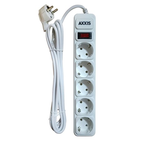 ax-1257 Cетевой фильтр, удлинитель Optima Base 5 3m WHITE провод 3*0,75мм2 AXXIS(шт.) від Мотор-Агро Харків Україна