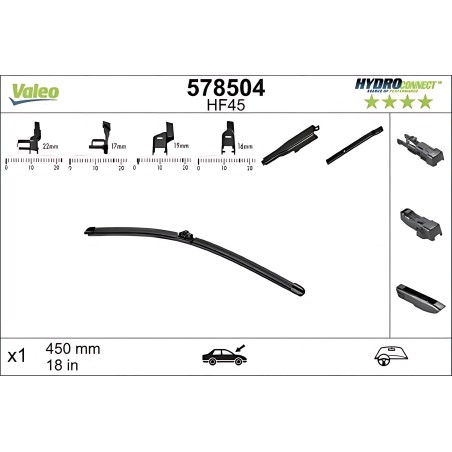 578504 Щітка склоочис. 450 мм HYDROCONNECT (вир-во Valeo) фото від Мотор-Агро Харків Україна