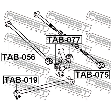 TAB-019 Сайлентблок важеля TOYOTA AVENSIS 97-03 задн. міст (Вир-во FEBEST) фото від Мотор-Агро Харків Україна