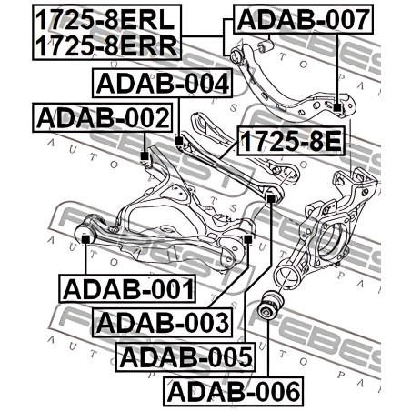 ADAB-005 Сайлентблок важеля AUDI A4, A6, SEAT EXEO 04 - задн. міст (Вир-во FEBEST) фото від Мотор-Агро Харків Україна