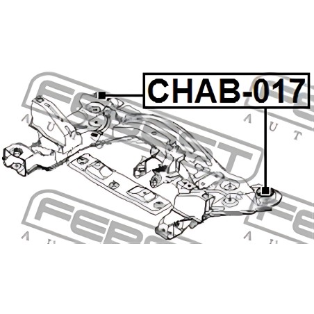 CHAB-017 Сайлентблок підрамника CHEVROLET LACETTI, OPTRA 03- зад. міст низ (Вир-во FEBEST) фото від Мотор-Агро Харків Україна
