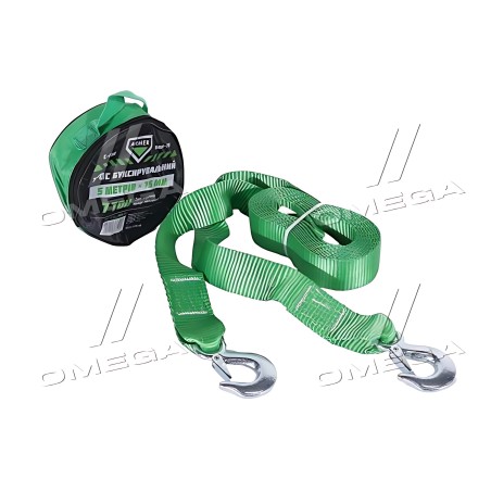 ARM-75 Трос буксирувальний 7т. стрічка 5м. C гак, зелений Armer фото від Мотор-Агро Харків Україна