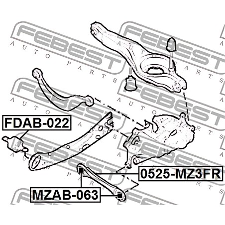 FDAB-022 Сайлентблок важеля FORD C-MAX II, FOCUS II-III, KUGA II 06 зад. міст спереду (Вир-во FEBEST) фото від Мотор-Агро Харків