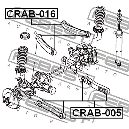 CRAB-016 Сайлентблок важеля JEEP GRAND CHEROKEE I-II, WRANGLER 95-07 зад. міст верх (Вир-во FEBEST) фото від Мотор-Агро Харків У