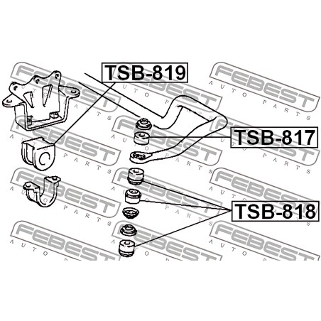 TSB-817 Втулка, стійка валу MITSUBISHI PAJERO II, L300, L400, TOYOTA HIACE 86- (Вир-во FEBEST) фото від Мотор-Агро Харків Україн