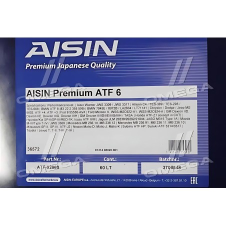 ATF-92060 Олива трансміс. AISIN ATF6 DEXRON-III ATF3 (Каністра 60л) фото від Мотор-Агро Харків Україна