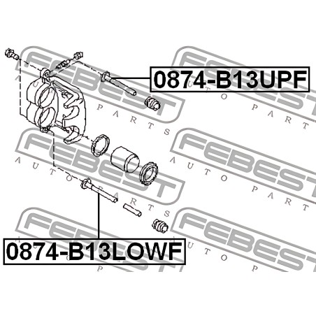 0874-B13LOWF Втулка направляюча супорта передн. SUBARU IMPREZA G11 2000-2007 (вир-во FEBEST) фото від Мотор-Агро Харків Україна