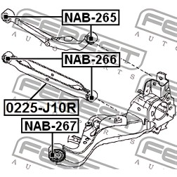 NAB-266 Сайлентблок важеля NISSAN X-TRAIL, QASHQAI 07- задн. міст із двох сторін (Вир-во FEBEST) фото від Мотор-Агро Харків Укра