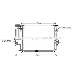 BWA2186 Радіатор охолодження двигуна BMW 5-SERIE E39+AC 95-98 (Ava) фото від Мотор-Агро Харків Україна