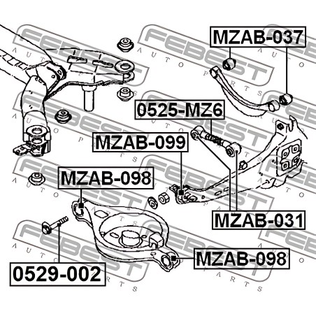 0525-MZ6 Тяга поперечна MAZDA 6 02- задн. міст (Вир-во FEBEST) фото від Мотор-Агро Харків Україна