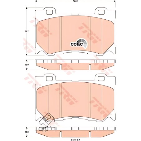 GDB3505 Колодка гальм. диск. NISSAN 370Z 3.7 06.09-,370Z ROADSTER 3.7 01/10 - передн. (вир-во TRW) фото від Мотор-Агро Харків Ук