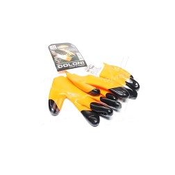 4564 Рукавички трикотаж, поліестер, в'язаний манжет, нітрил, помаранчевий + чорний розмір 10 (DOLONI) фото від Мотор-Агро Харків