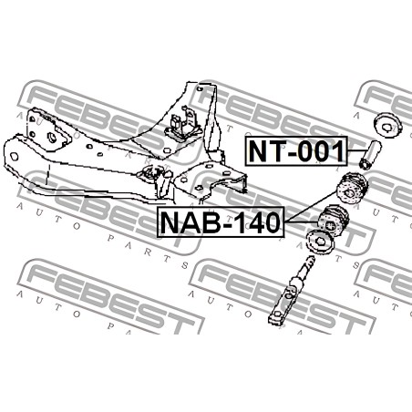 NAB-140 Сайлентблок NISSAN TERRANO I-II 87 перед. міст (Вир-во FEBEST) фото від Мотор-Агро Харків Україна