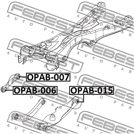 OPAB-015 Сайлентблок важеля OPEL SIGNUM, VECTRA C, SAAB 9-3 02 зад. міст (Вир-во FEBEST) фото від Мотор-Агро Харків Україна