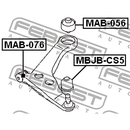 MAB-056 Сайлентблок важеля MITSUBIHSI LANCER VII, OUTLANDER 02-перед. міст низ (Вир-во FEBEST) фото від Мотор-Агро Харків Україн