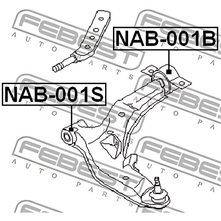 NAB-001S Сайлентблок важеля NISSAN MAXIMA QX 97 перед. міст із двох сторін (Вир-во FEBEST) фото від Мотор-Агро Харків Україна