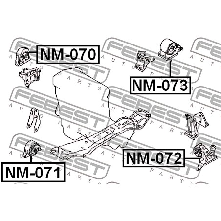 NM-071 Подушка двигуна передня NISSAN X-TRAIL (вир-во FEBEST) фото від Мотор-Агро Харків Україна