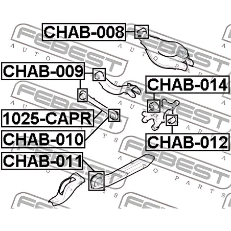 CHAB-009 Сайлентблок важеля CHEVROLET CAPTIVA, OPEL ANTARA 06- задн. міст із двох сторін (Вир-во FEBEST) фото від Мотор-Агро Хар