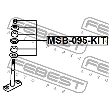 MSB-095-KIT Втулка стабілізатора MITSUBISHI PAJERO SPORT I, PAJERO II, L200 90- перед. міст (Вир-во FEBEST) фото від Мотор-Агро 